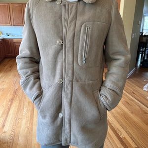 Men’s shearling lined, suede coat.